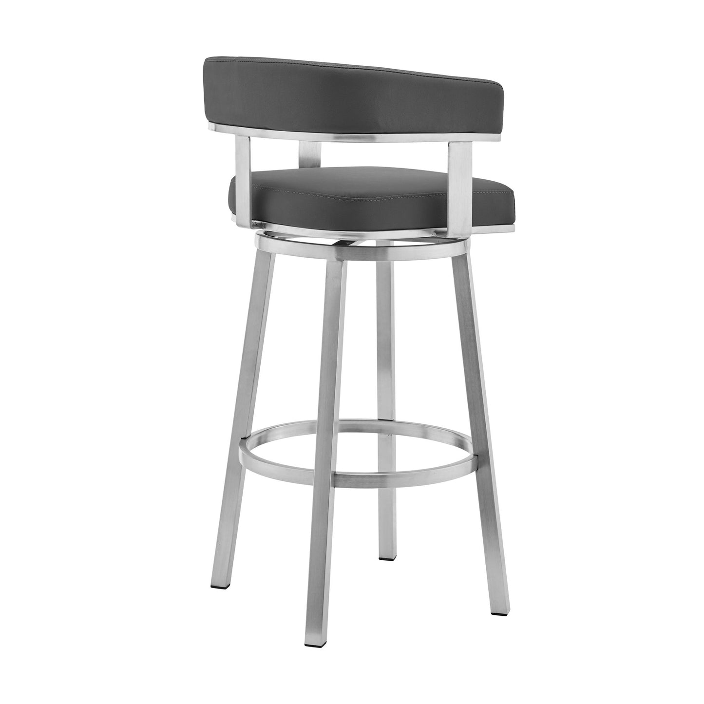 Cohen - Brushed Stainless Steel Swivel Bar Stool