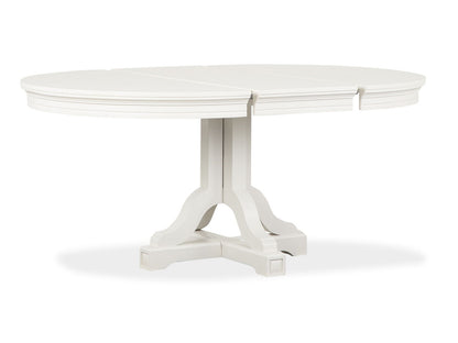Willowbrook - Extendable 48" Round Dining Table - Egg Shell White