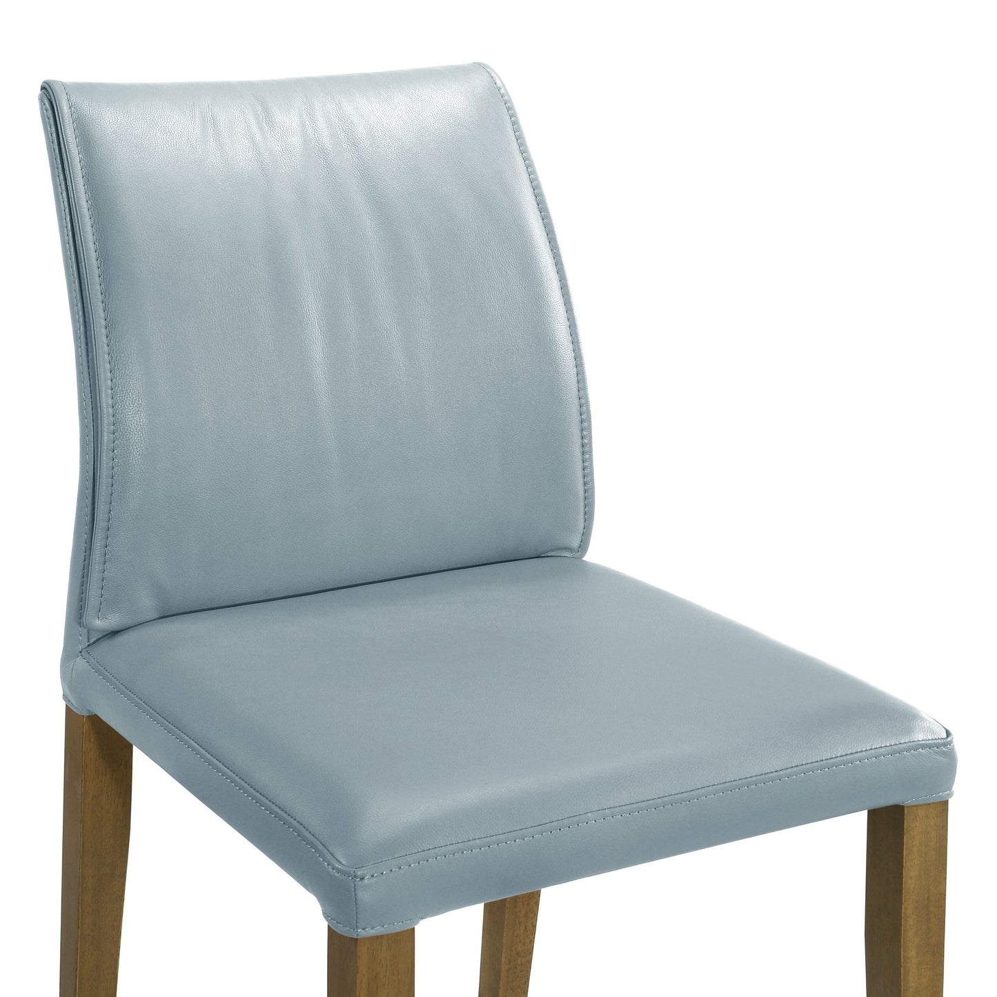 Velena - Full Back Top Grain Leather Upholstered Wood Dining Chairs (Set of 2) - Blue