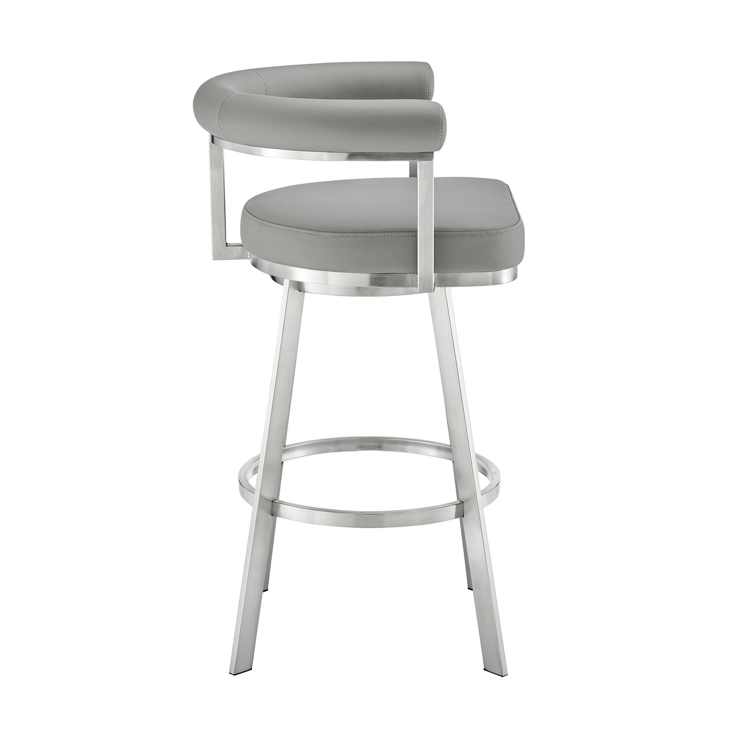 Nolagam - Swivel Bar Stool - Brushed Stainless Steel