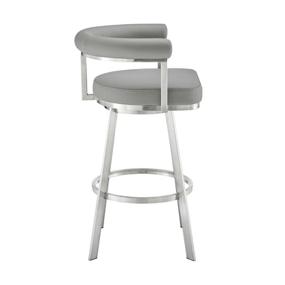 Nolagam - Swivel Bar Stool - Brushed Stainless Steel