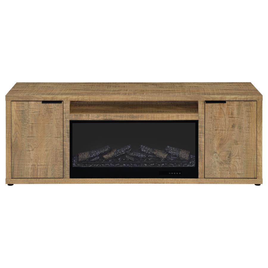 Fuller - 60" 2-Door TV Stand Fireplace Media Console - Mango