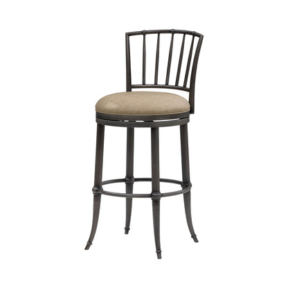 Vince - Commercial Grade Steel Frame Faux Leather Upholstered Swivel Bar Height Barstool