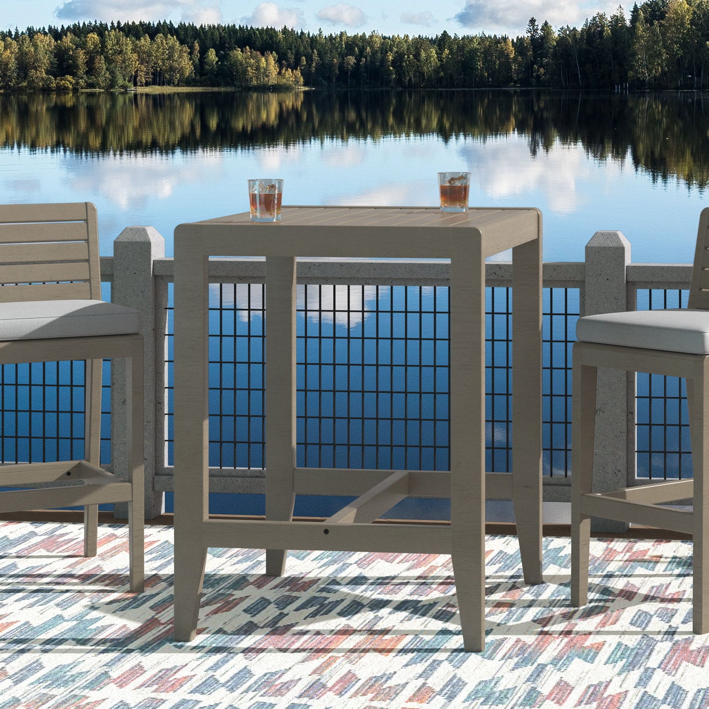 Sustain - Outdoor High Bistro Table - Gray