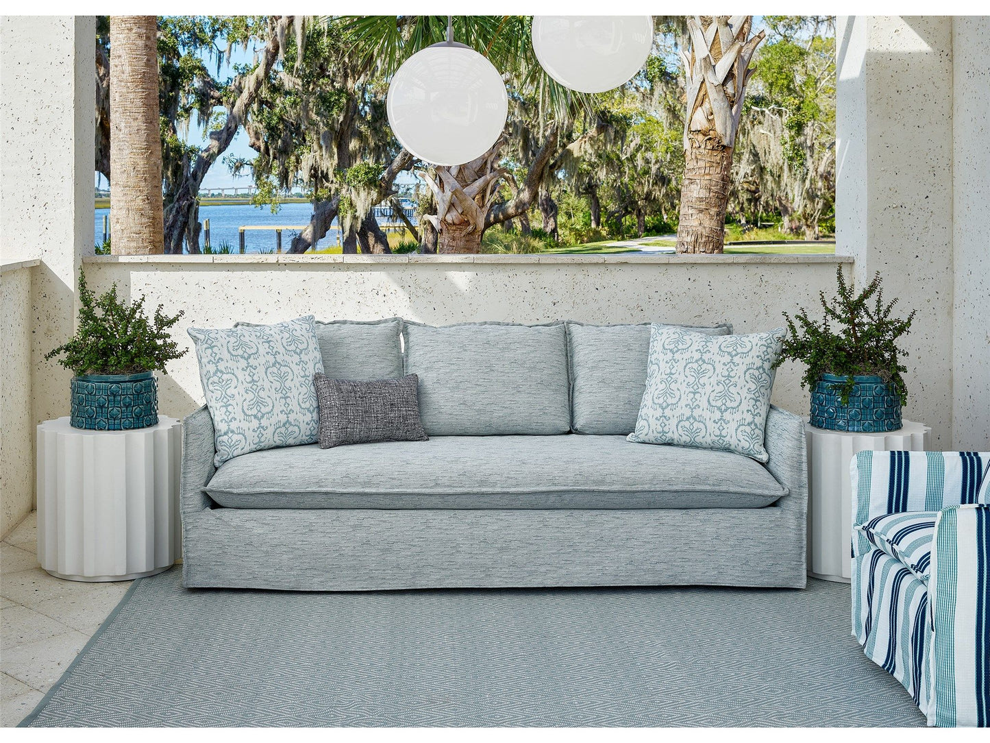 Coastal Living Outdoor / Siesta Key - Outdoor Slipcover Sofa, Special Order - Pearl Silver