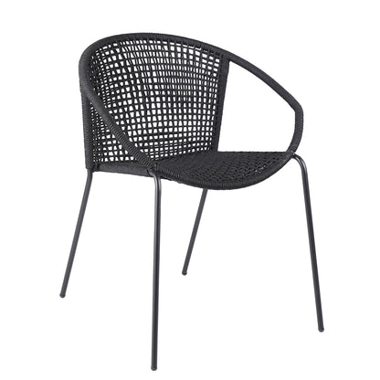 Snack - Indoor / Outdoor Stackable Steel Dining Chair (Set of 2) - Black
