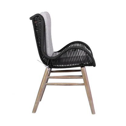 Mateo - Outdoor Patio Dining Chair - Light Eucalyptus / Charcoal