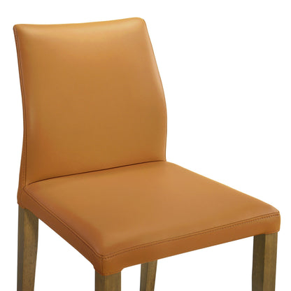Elyza - Full Back Top Grain Leather Upholstered Wood Dining Chairs (Set of 2)