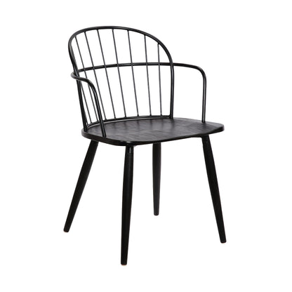 Bradley - Steel Framed Side Chair - Black Powder / Black Brushed