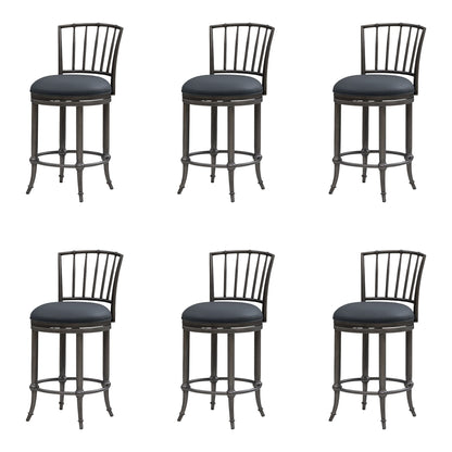 Vince - Commercial Grade Steel Frame Faux Leather Upholstered Swivel Counter Height Barstool
