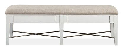 Heron Cove - Bench With Upholstered Seat - Chalk White