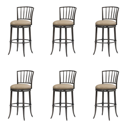 Vince - Commercial Grade Steel Frame Faux Leather Upholstered Swivel Bar Height Barstool
