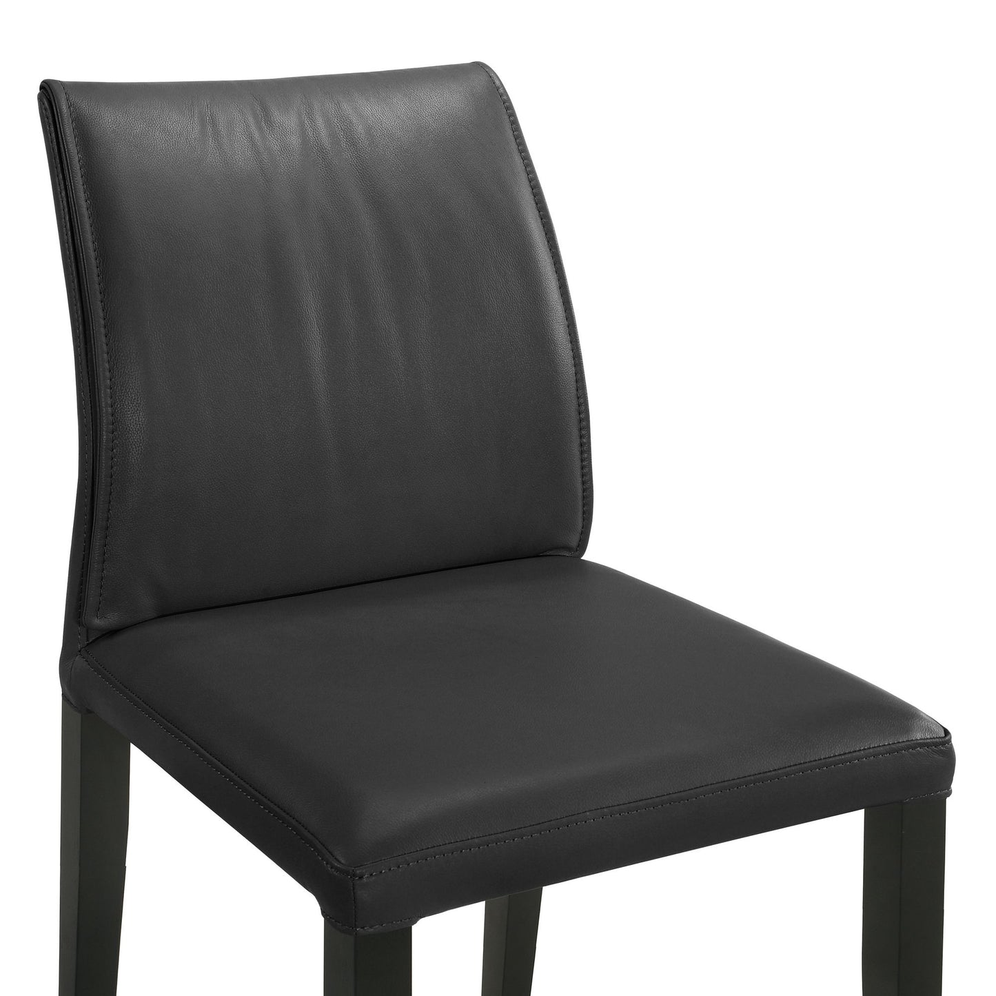 Velena - Full Back Top Grain Leather Upholstered Wood Dining Chairs (Set of 2) - Black