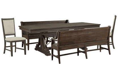 Westley Falls - Extendable Trestle Dining Table Set