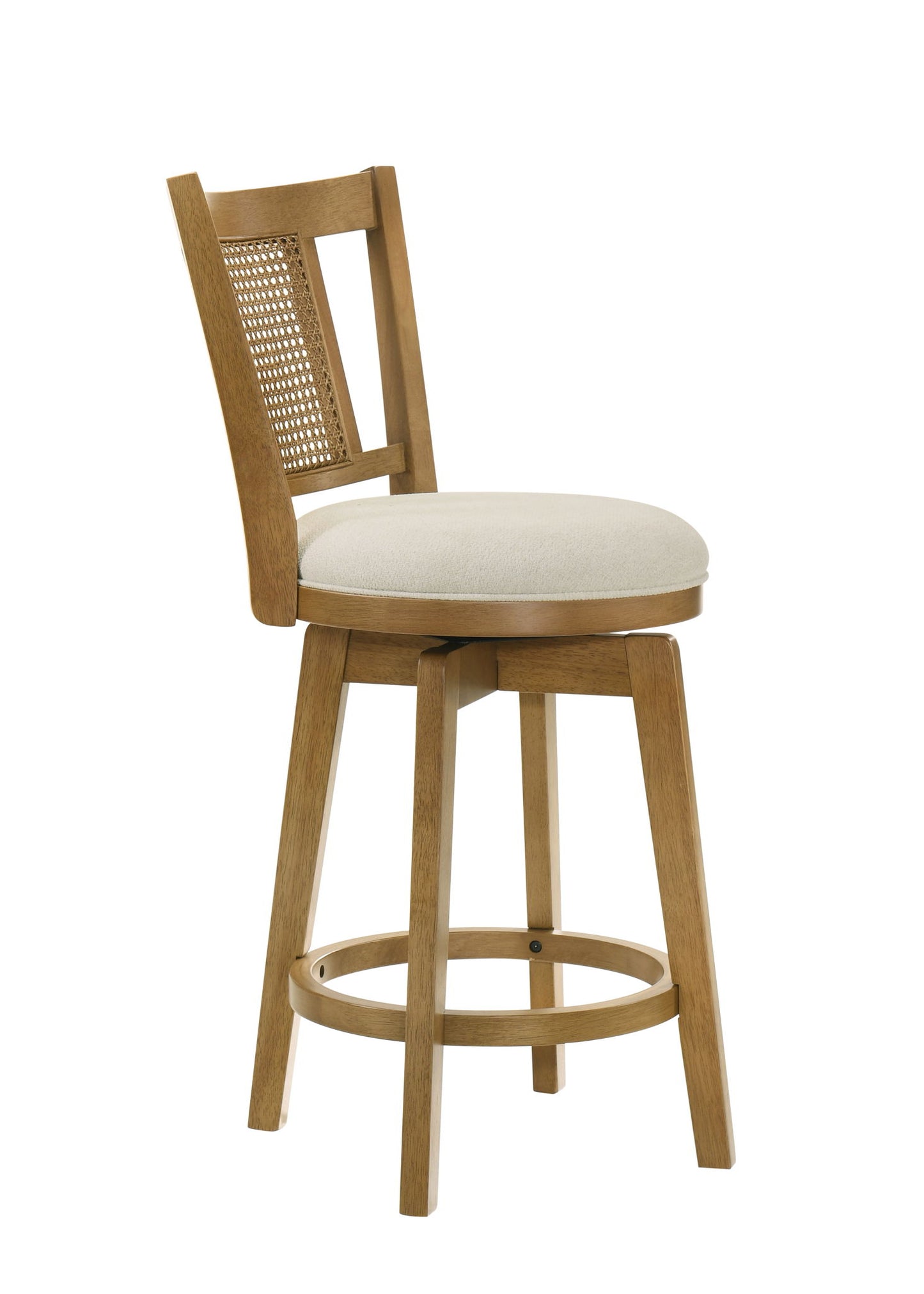 Isla - 30" Amber Glow Bar Height Rubberwood Swivel Barstool