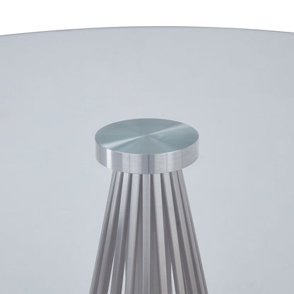 Lindsey - Contemporary Dining Table Glass Top - Gray / Clear