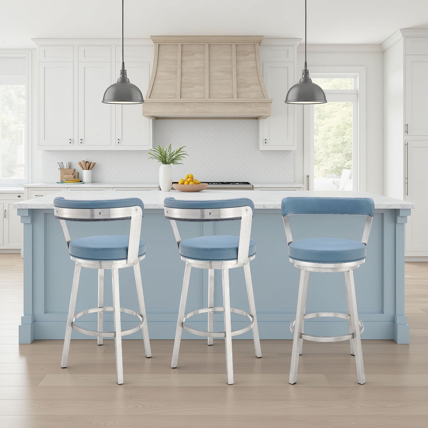 Bryant - Swivel Bar Stool With Silver Frame