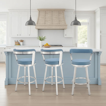 Bryant - Swivel Bar Stool With Silver Frame