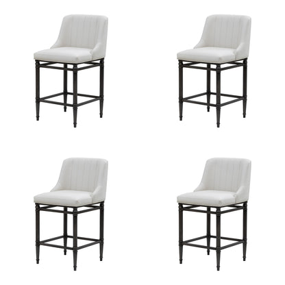 Marvin - Steel Frame Faux Leather Upholstered Counter Height Barstool
