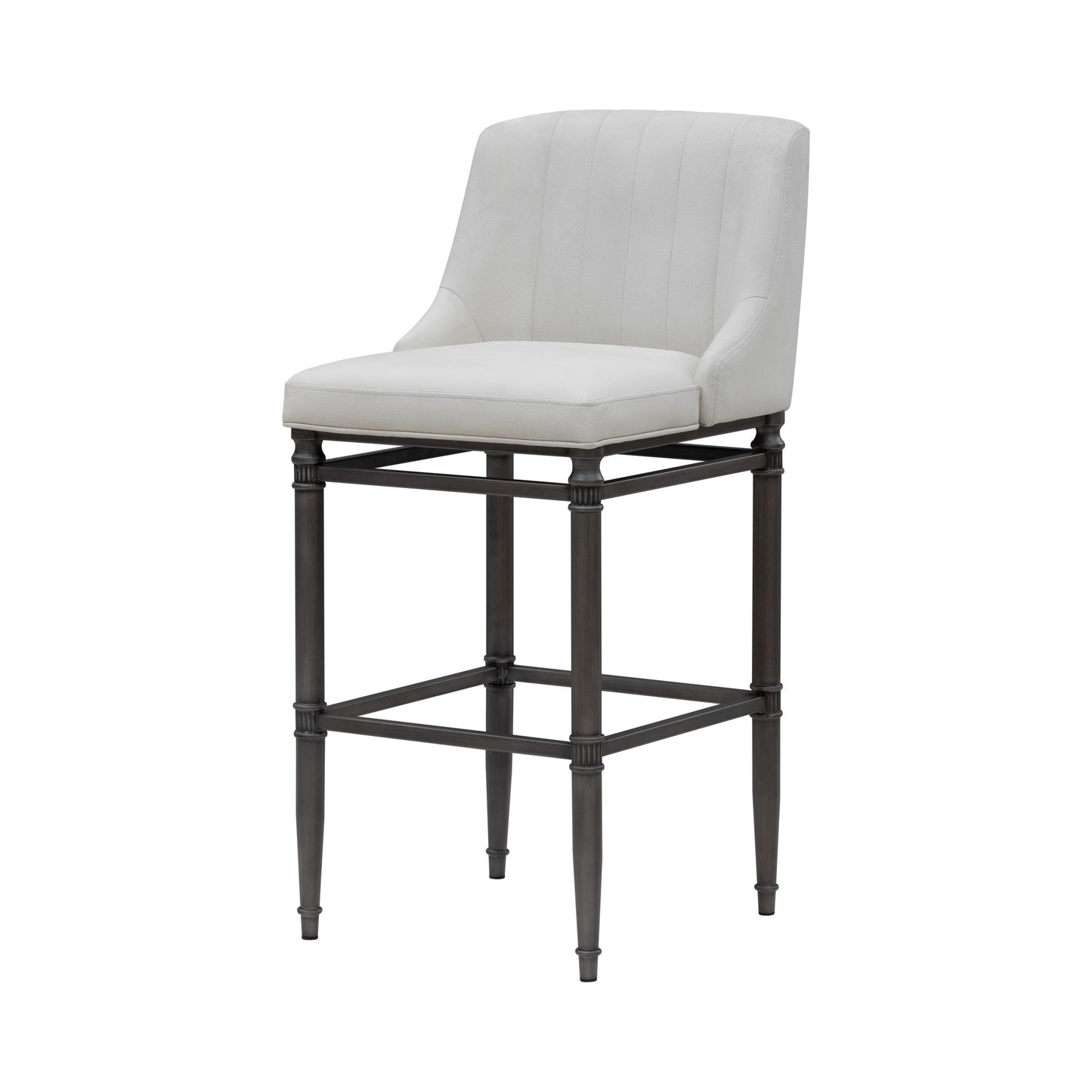 Marvin - Steel Frame Faux Leather Upholstered Bar Height Barstool