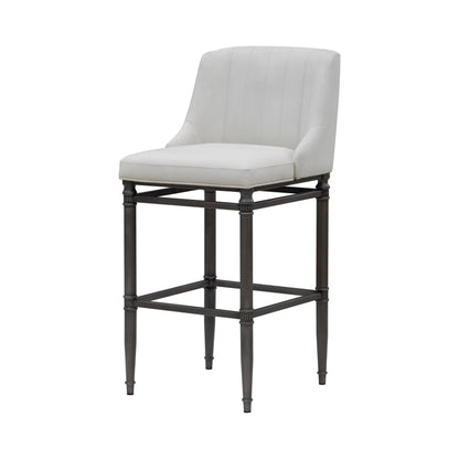 Marvin - Steel Frame Faux Leather Upholstered Bar Height Barstool