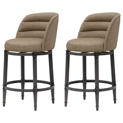 Eunice - Faux Leather Upholstered Swivel Counter Height Barstool