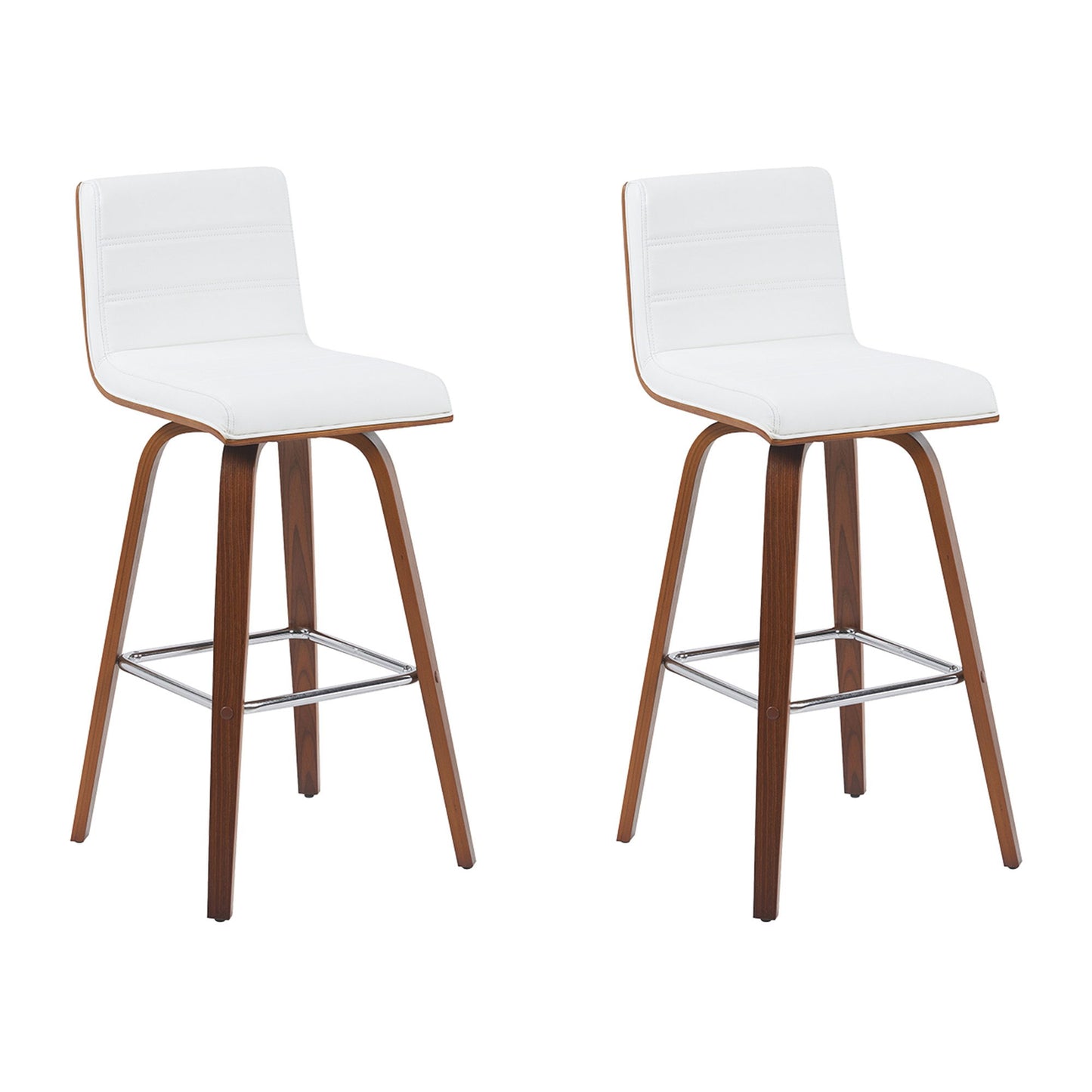Vienna - Modern Swivel Bar Height Stool - Walnut Finished Wood Frame