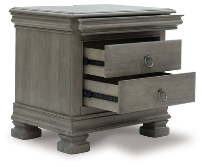 Lexorne - Three Drawer Night Stand - Gray
