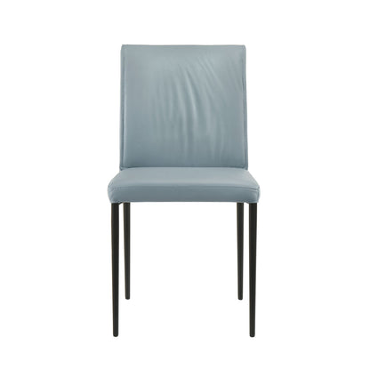Meriam - Full Back Top Grain Leather Upholstered Metal Dining Chairs (Set of 2)