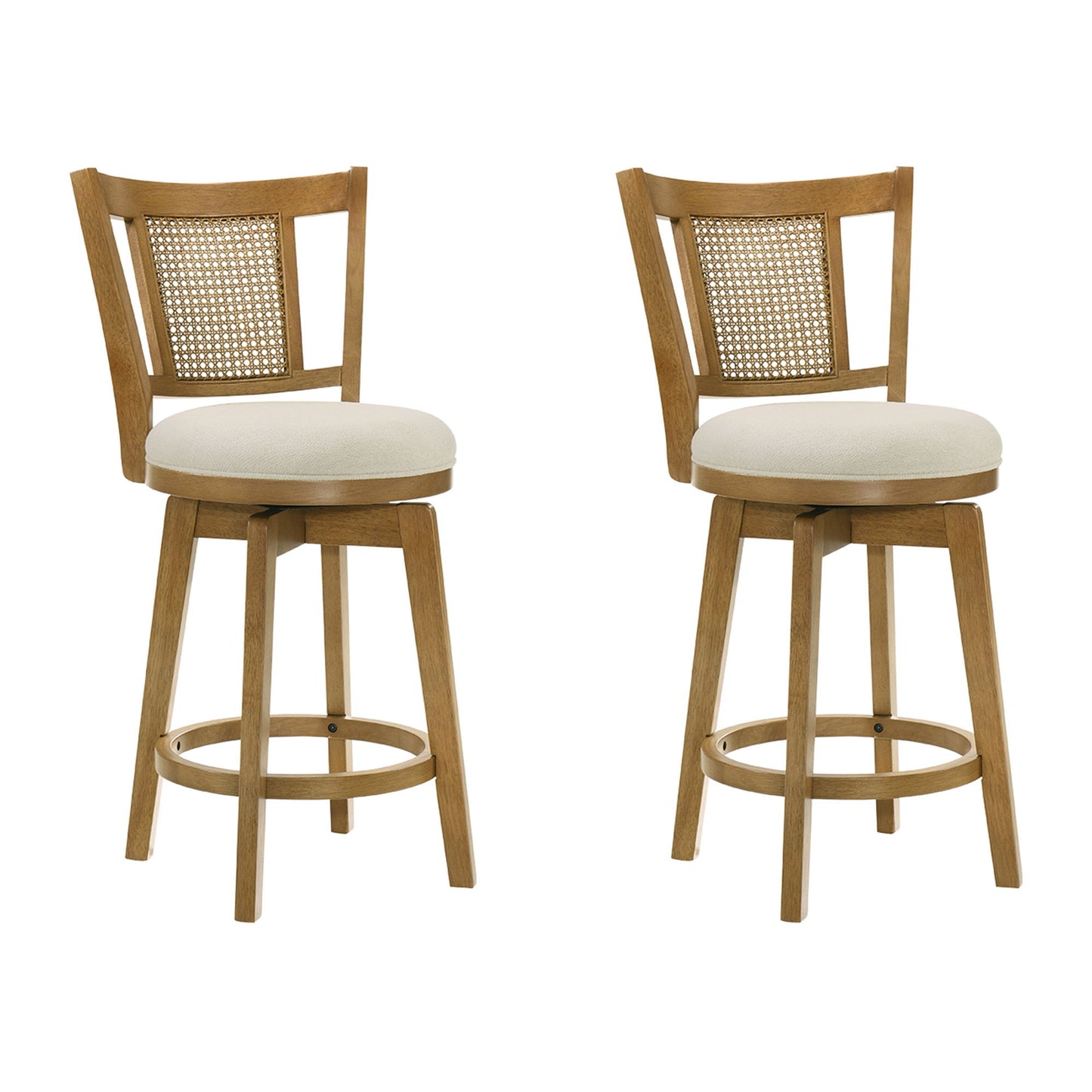 Isla - 30" Amber Glow Bar Height Rubberwood Swivel Barstool