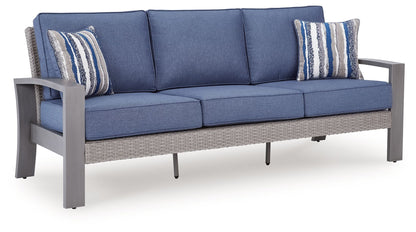 Half Moon Beach - Sofa With Cushion - Blue / Gray