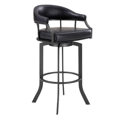 Pharaoh - Swivel Faux Leather Bar Stool - Mineral Finish