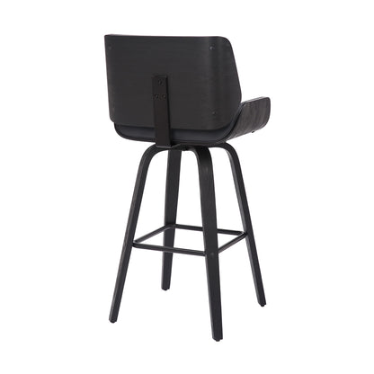 Tyler - 30" Bar Height Swivel Bar Stool With Black Frame