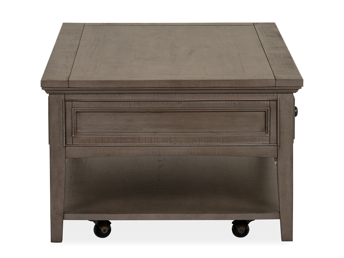 Paxton Place - Rectangular Cocktail Table With Casters - Dovetail Gray