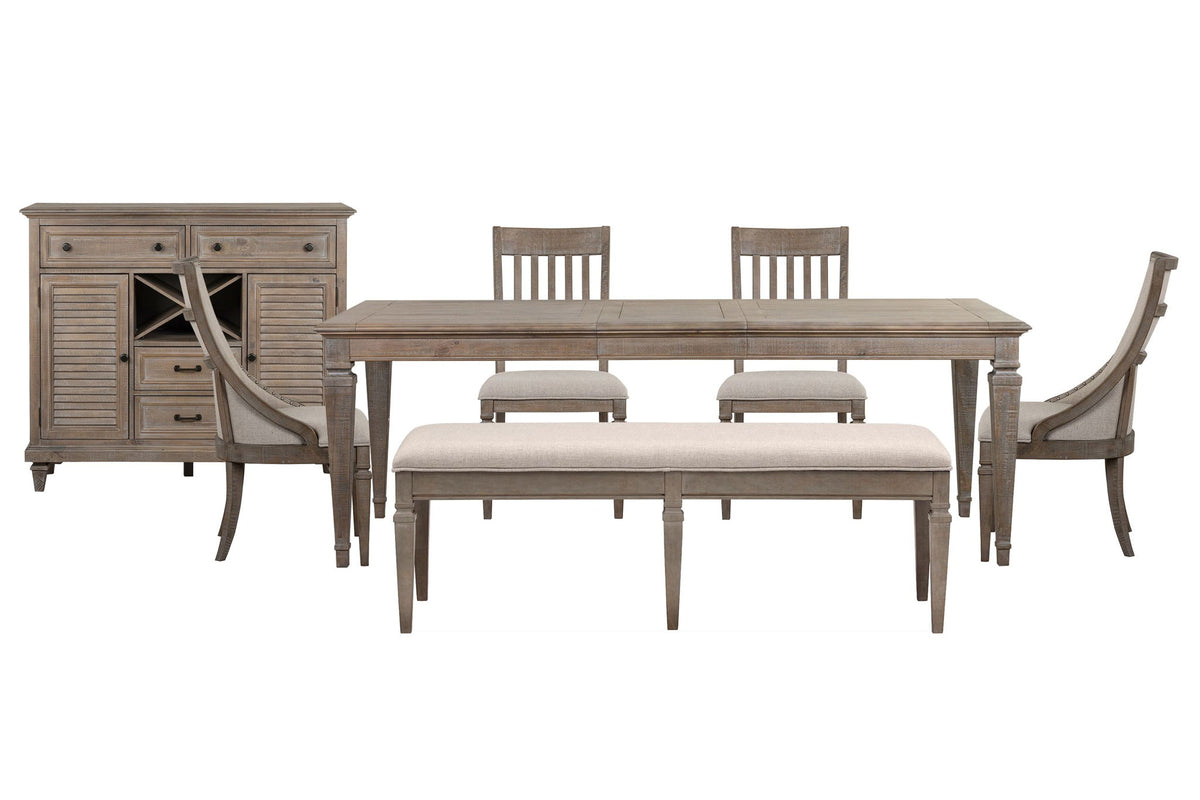 Lancaster - 7 Piece Extendable Rectangular Dining Table Set