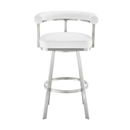 Nolagam - Swivel Bar Stool - Brushed Stainless Steel