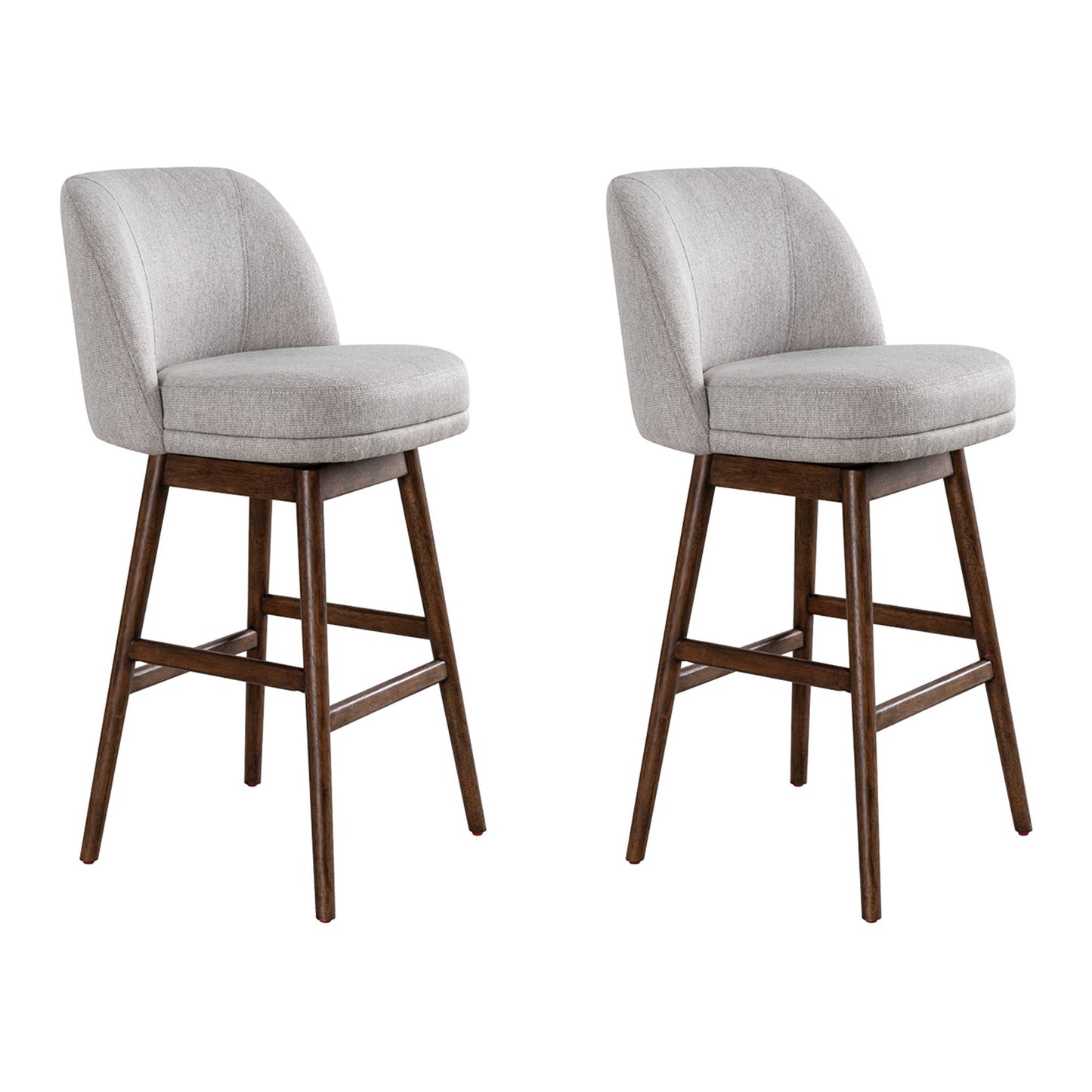 Sadie - Solid Wood Upholstered 30" Bar Height Swivel Barstool