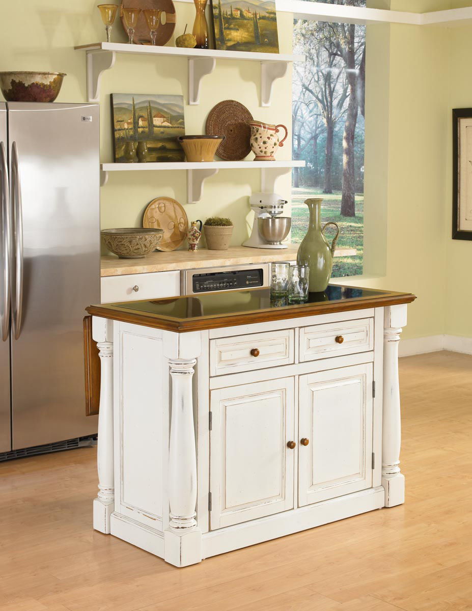Monarch - Wood Kitchen Island With Granite Top