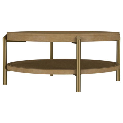 Arini - Round Coffee Table With Storage Shelf