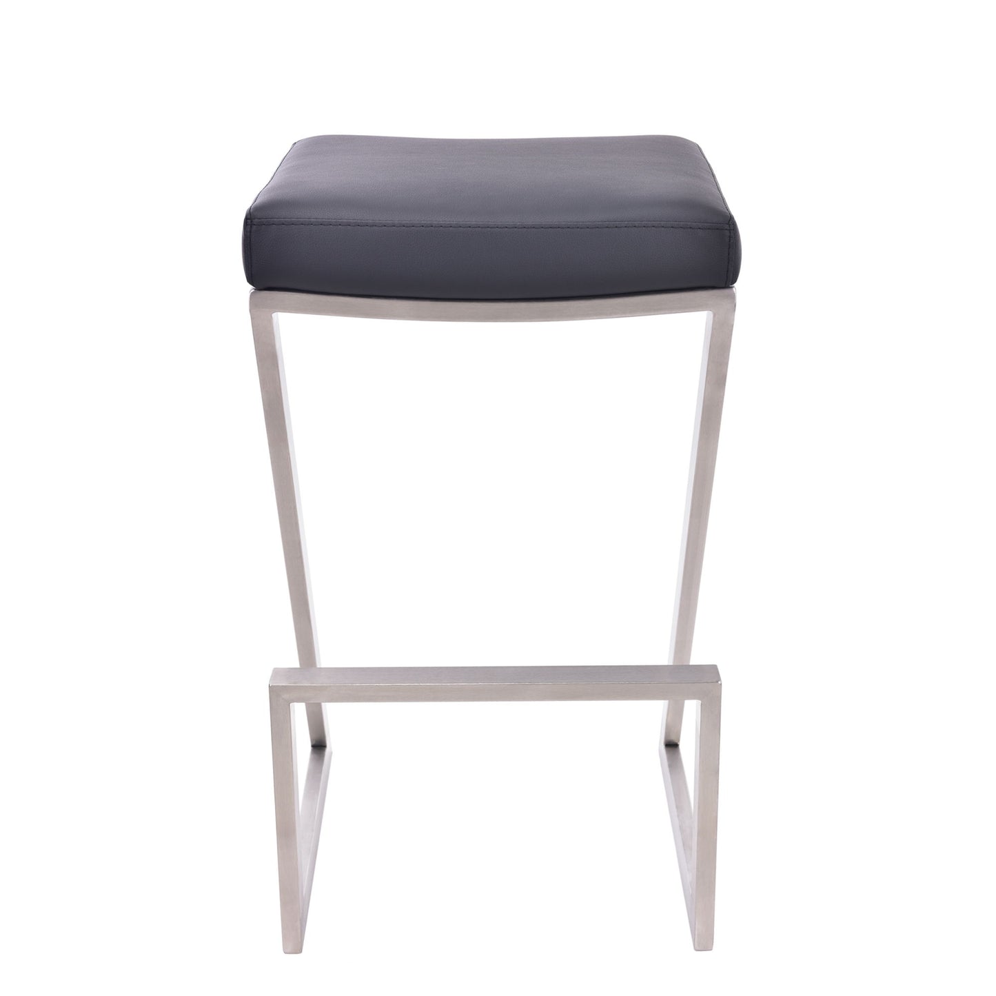 Atlantis - 26" Counter Height Backless Bar Stool - Black / Brushed