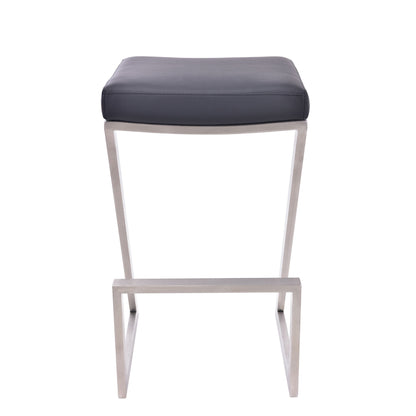 Atlantis - 26" Counter Height Backless Bar Stool - Black / Brushed