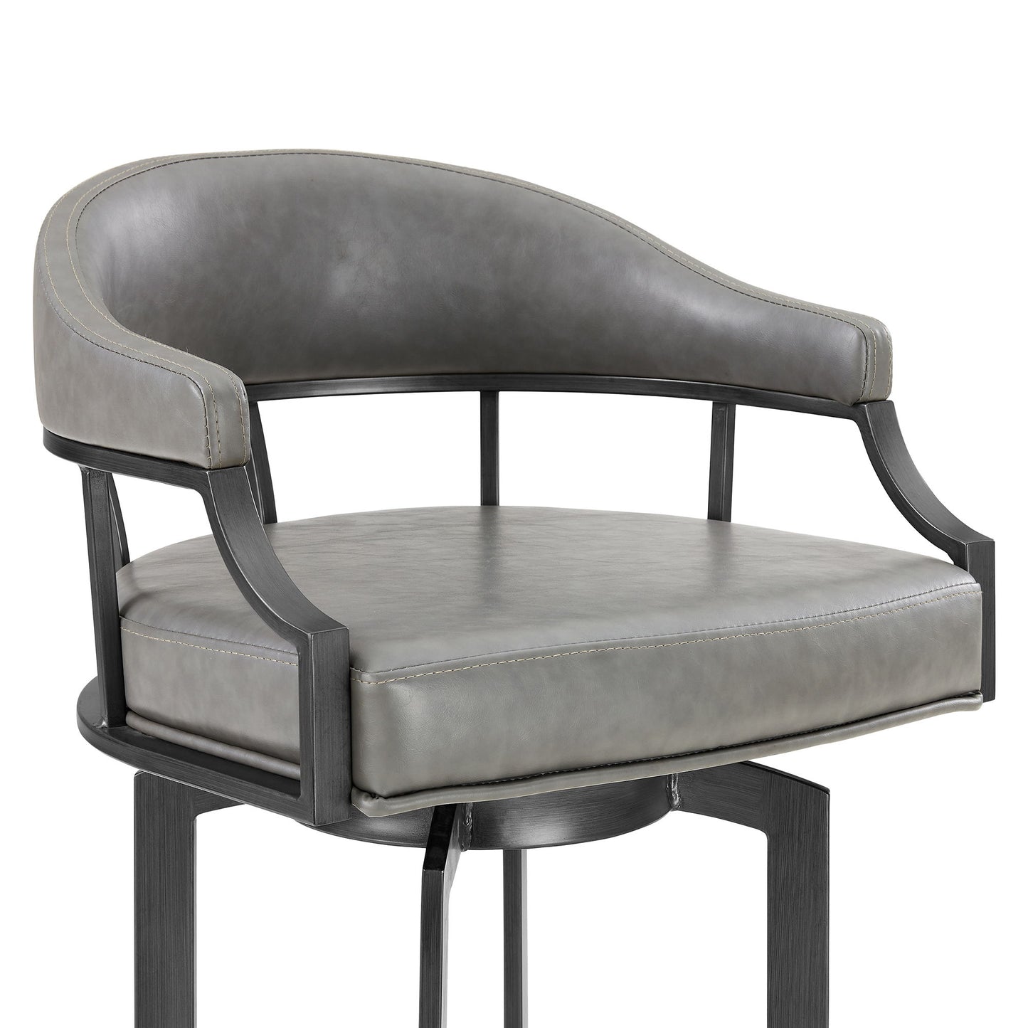 Pharaoh - Swivel Faux Leather Bar Stool - Mineral Finish