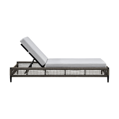 Alegria - Outdoor Patio Adjustable Chaise Lounge Chair In Aluminum With Gray Rope And Cushions