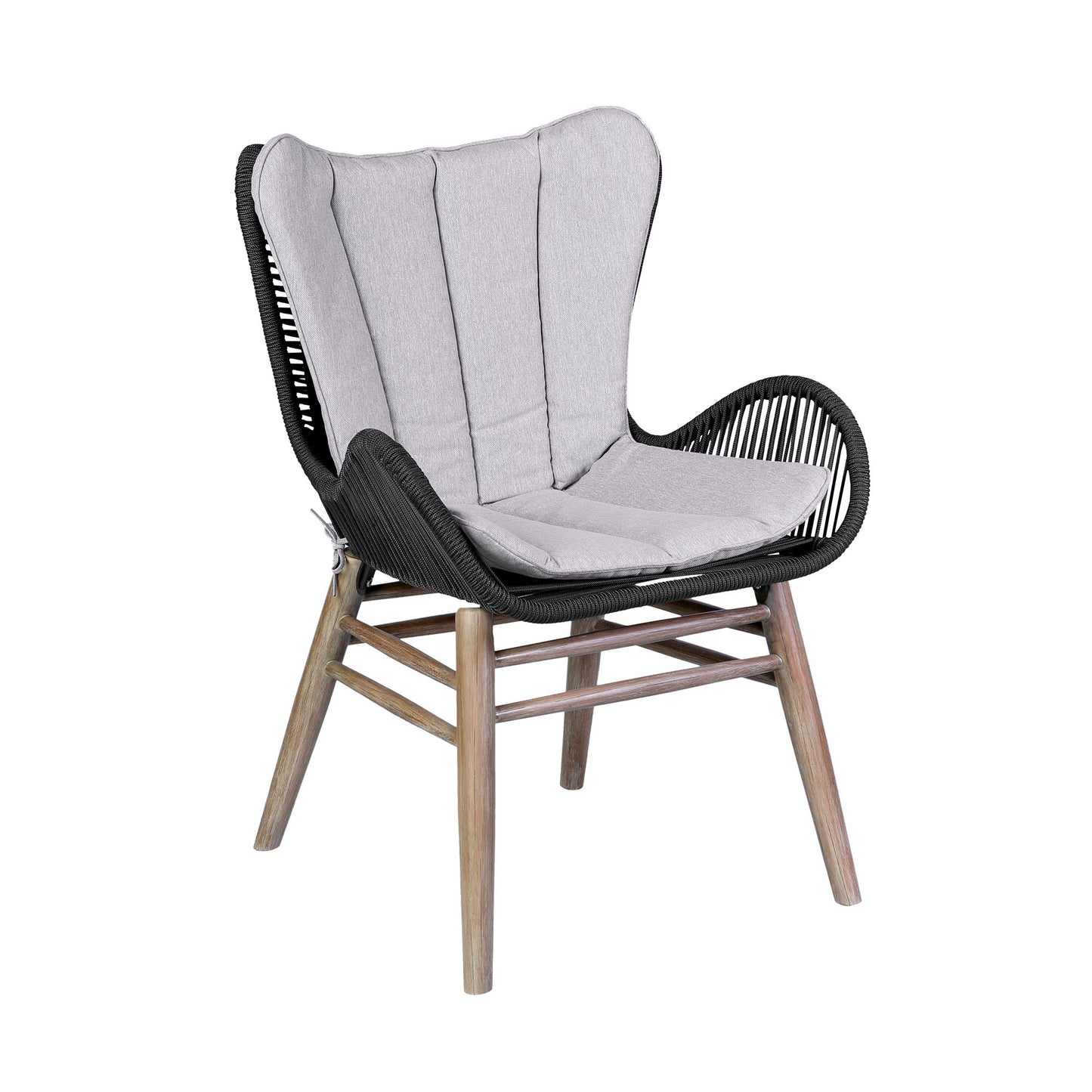 Mateo - Outdoor Patio Dining Chair - Light Eucalyptus / Charcoal