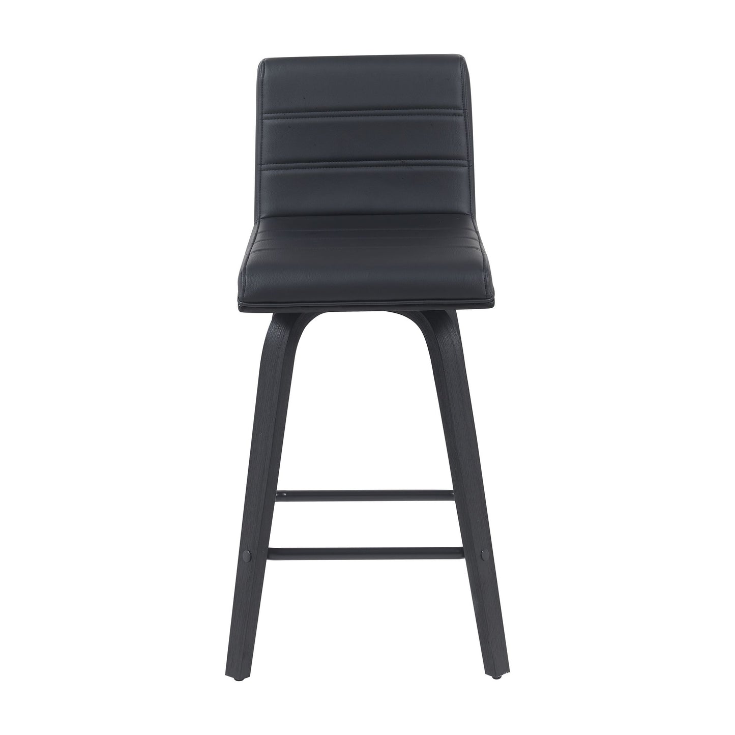 Vienna - Modern Counter Height Swivel Bar Stool - Black Brushed Wood Frame