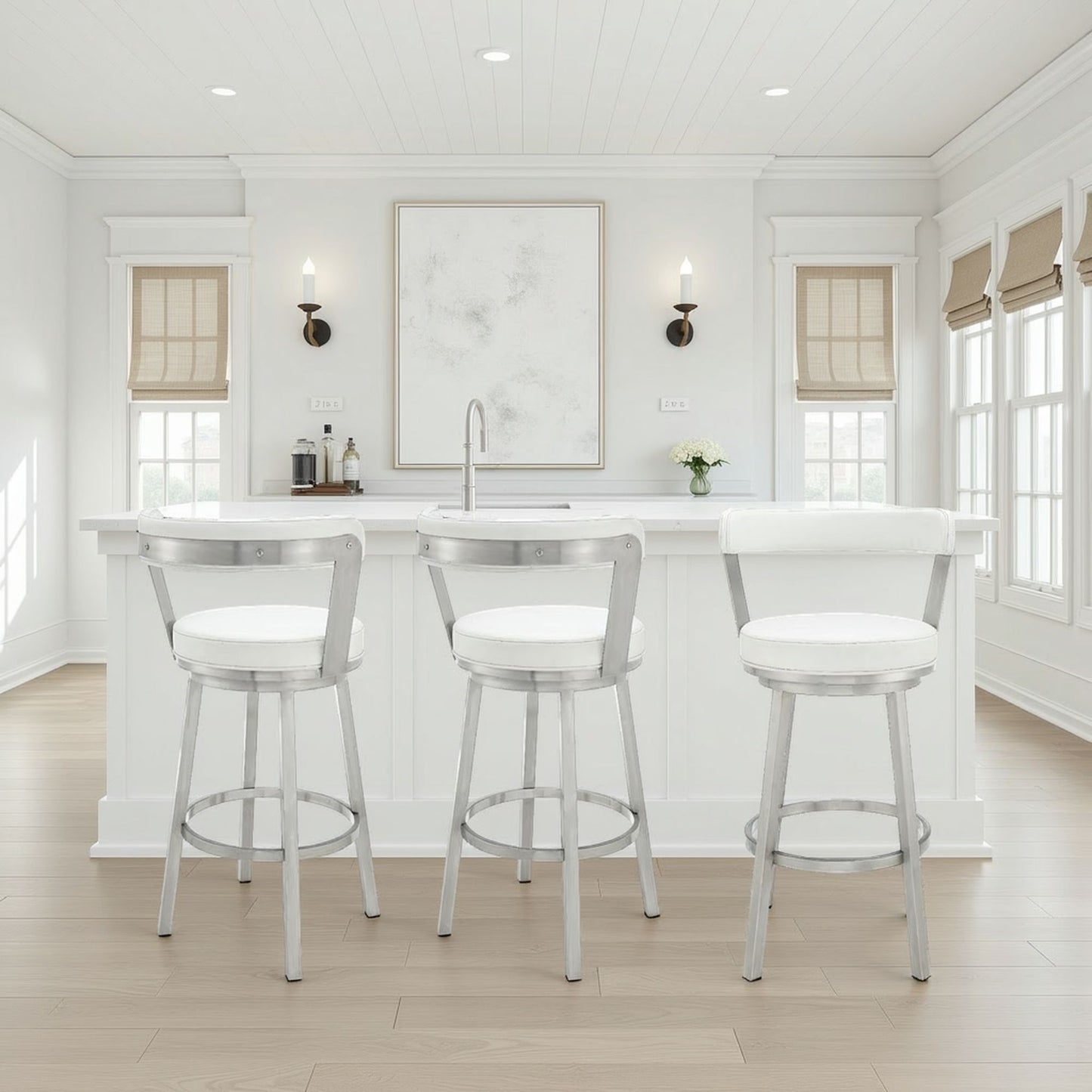 Bryant - Swivel Bar Stool With Silver Frame