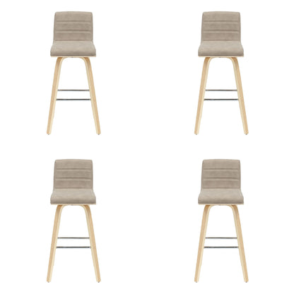 Vienna - 39.5" Swivel Bar Height Square Back Wood Bar Stool With Faux Leather Seat