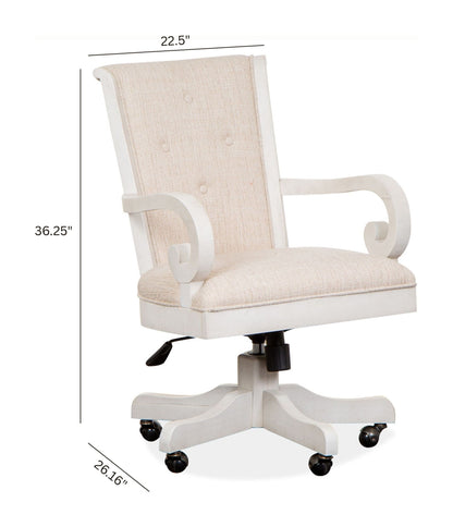 Bronwyn - Fully Upholstered Swivel Chair - Alabaster
