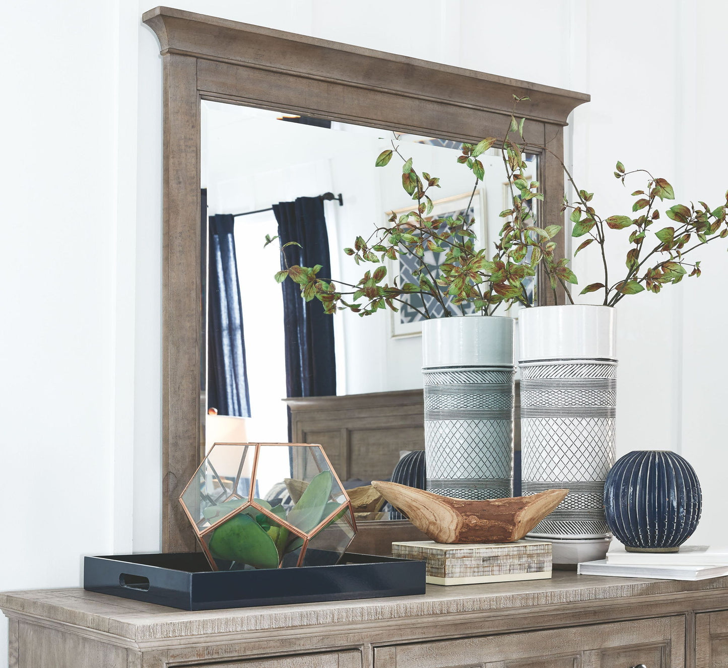 Paxton Place - Wood Landscape Mirror - Dove Tail Grey