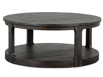 Boswell - Round Cocktail Table (With Casters) - Peppercorn